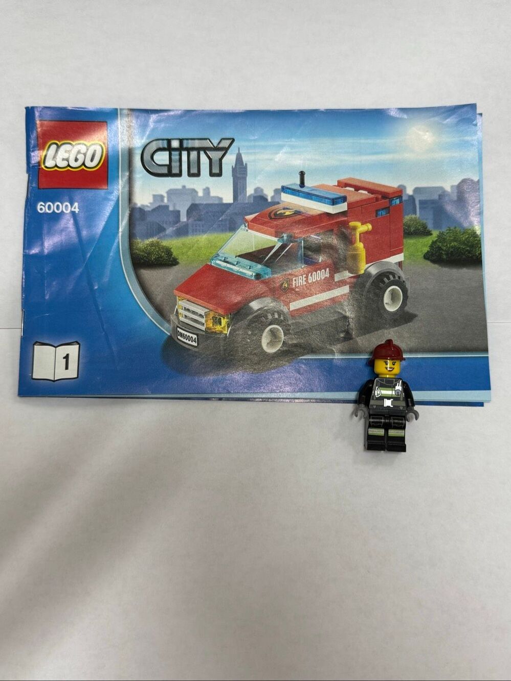 LEGO City 60004 Female Firefighter Minifigure & #1 Rescue Truck Manual ONLY